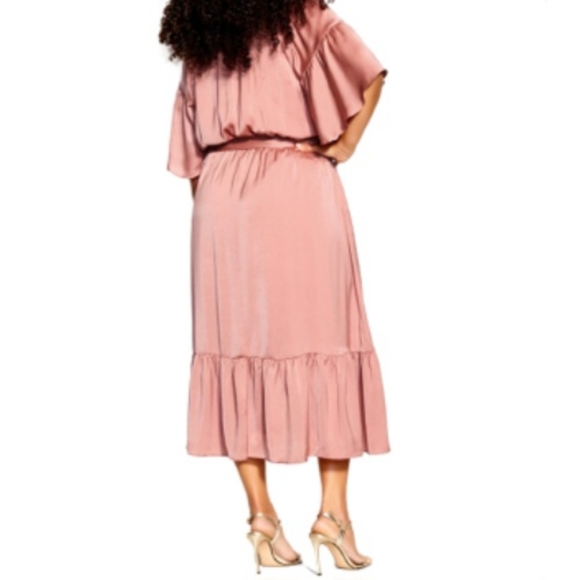 CITY CHIC ☆ SILKY ☆ FELICITY TEA ROSE ☆ MIDI DRESS ☆ NWT - Picture 8 of 12